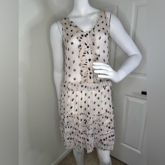 All Saints Cream Ruched A-line Midi Dress  #150 - Picture 1 of 14